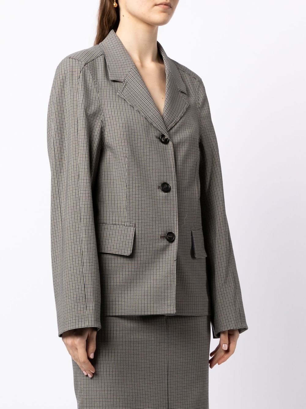 oversized check blazer - 3