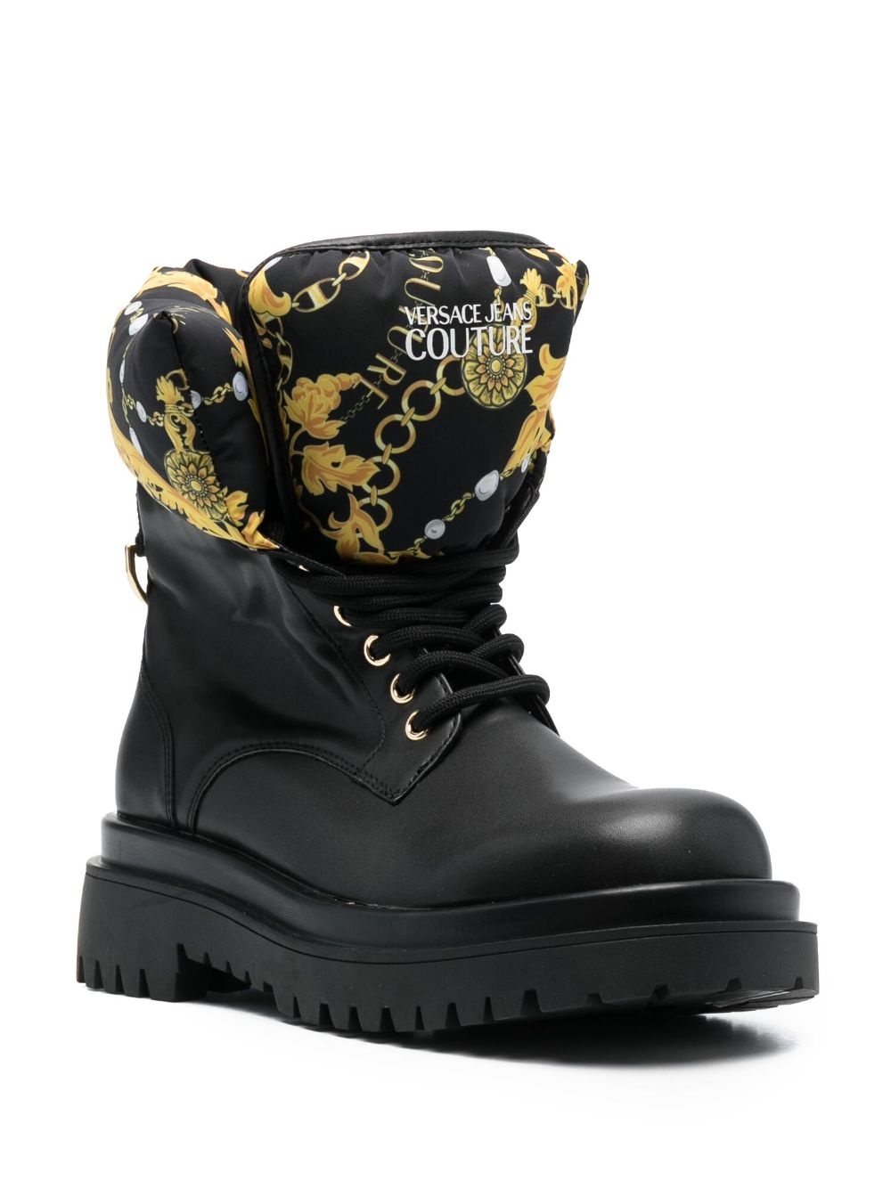 Chain Couture lace-up boots - 3