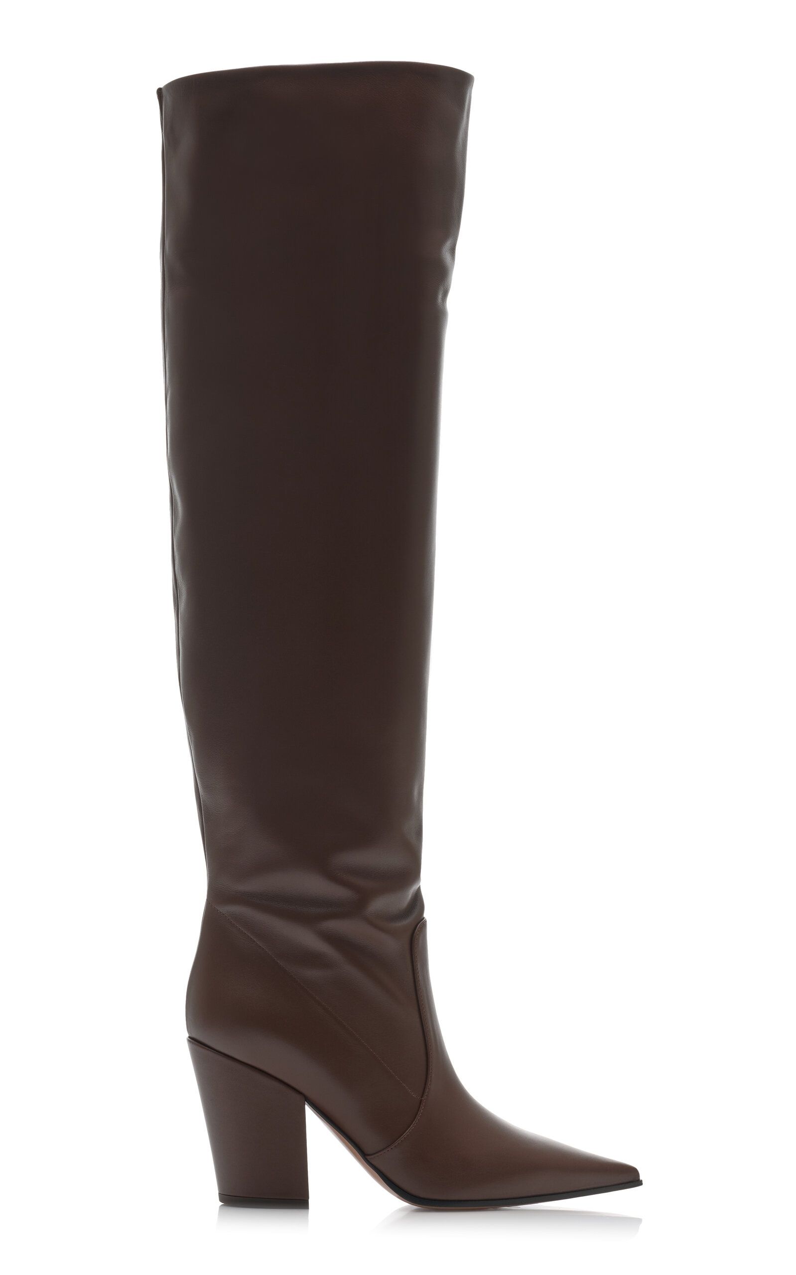 Leather Over-The-Knee Boots brown - 1