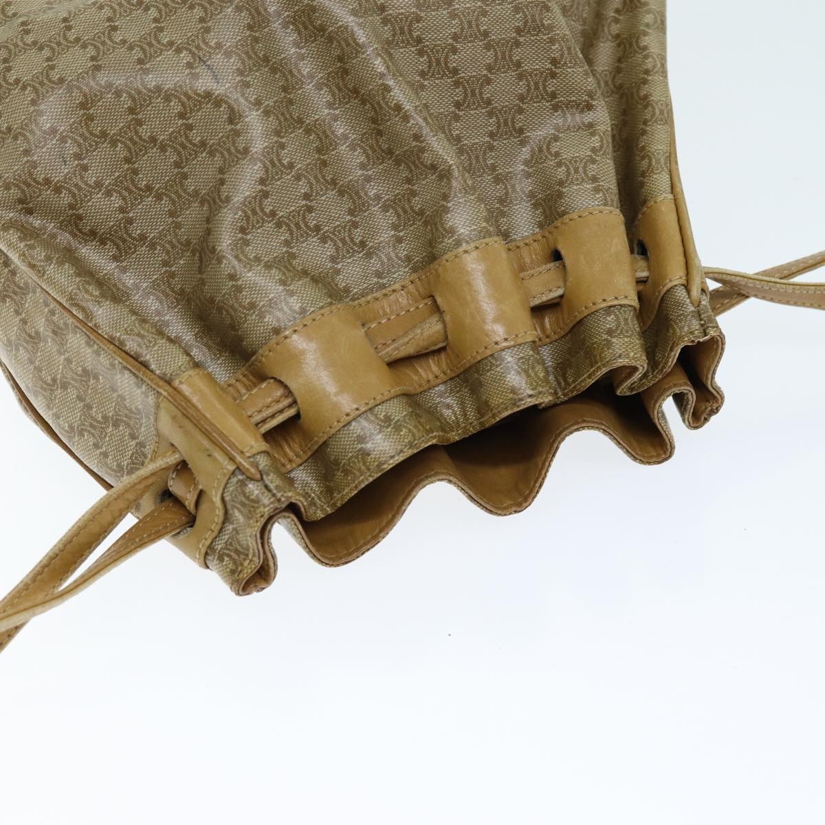 CELINE Macadam Canvas Shoulder Bag Beige - 6