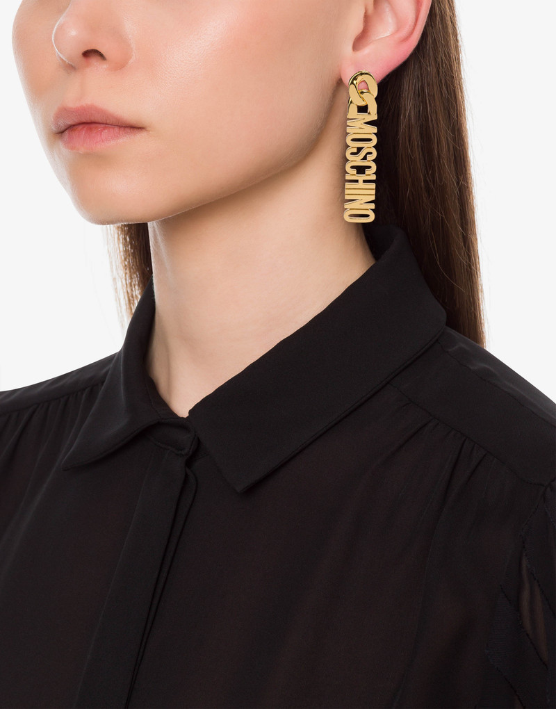 LETTERING LOGO DROP EARRINGS 4
