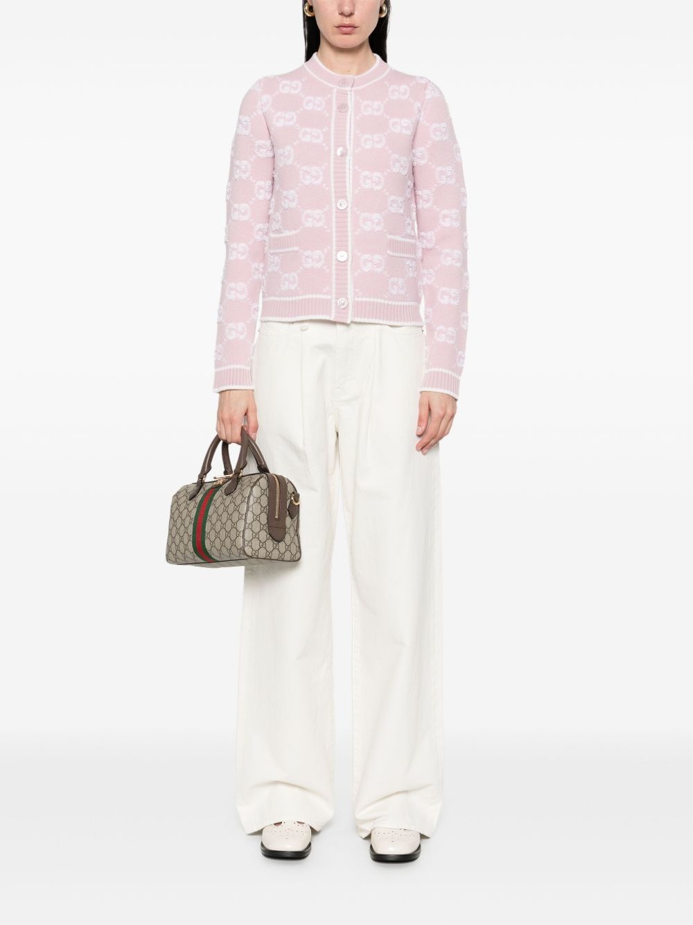 logo-jacquard cardigan - 2