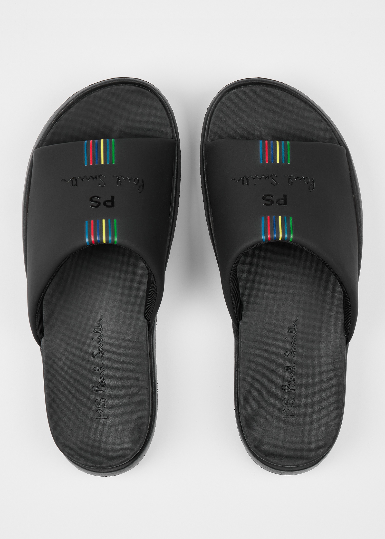 Black 'Powell' 'Sports Stripe' Slides - 5
