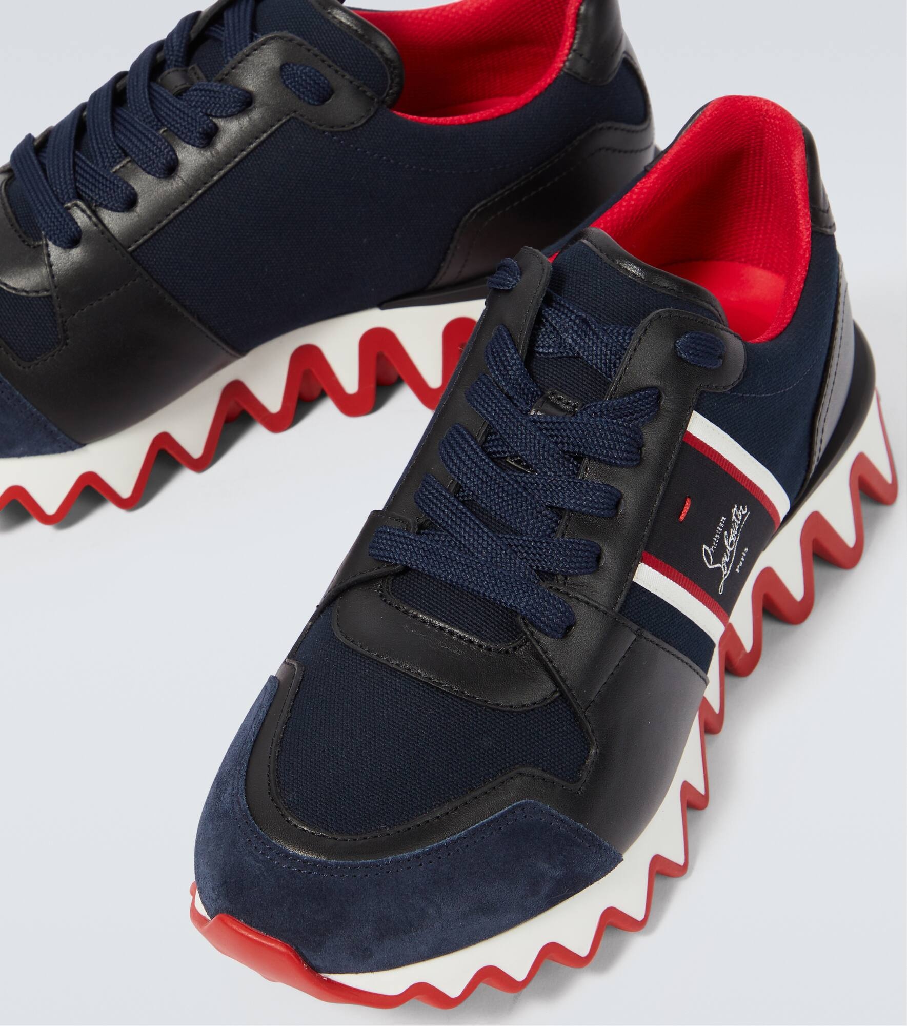Nastroshark leather and canvas sneakers - 3