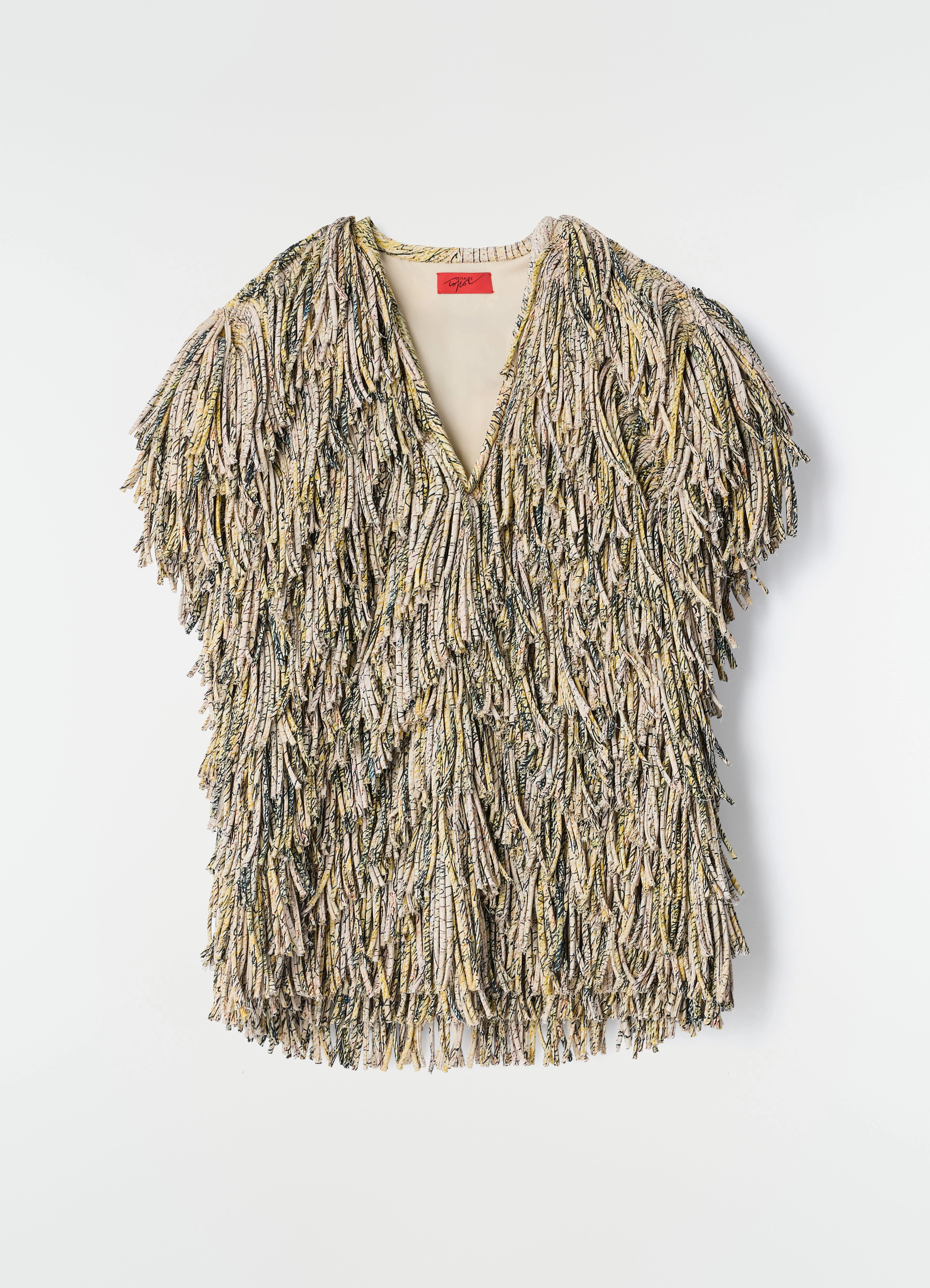 FRINGED TOP IN FLASHBACK DRY SILK - 1