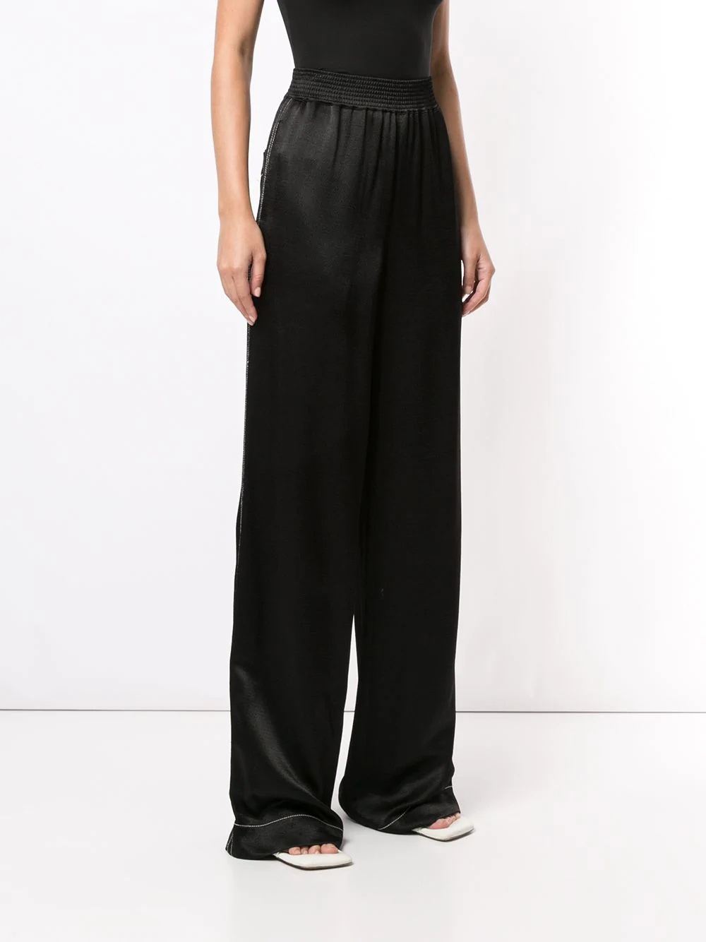 contrast stitching palazzo trousers - 3