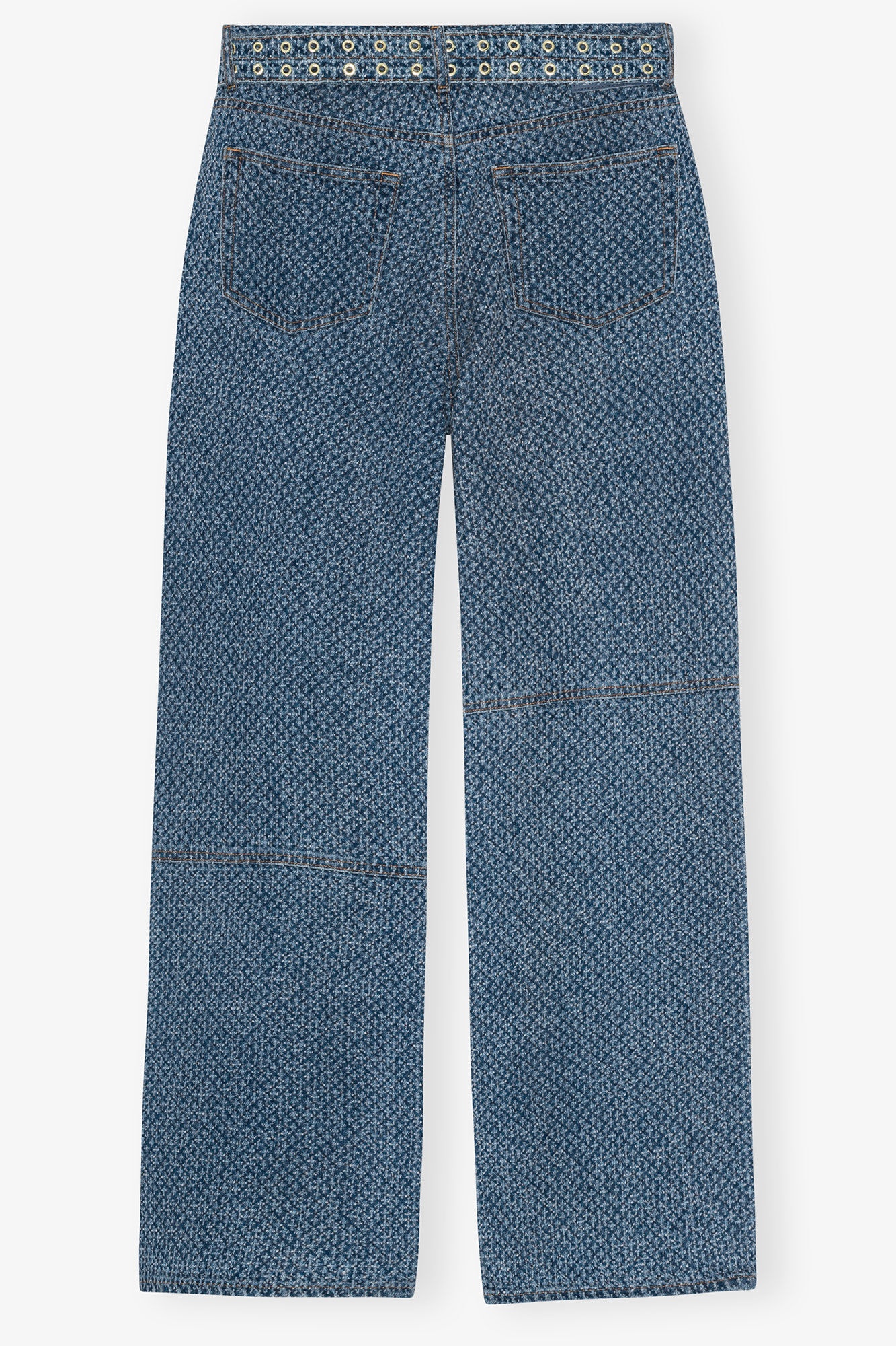 BLUE FLUFFY DENIM IZEY BELT JEANS - 6