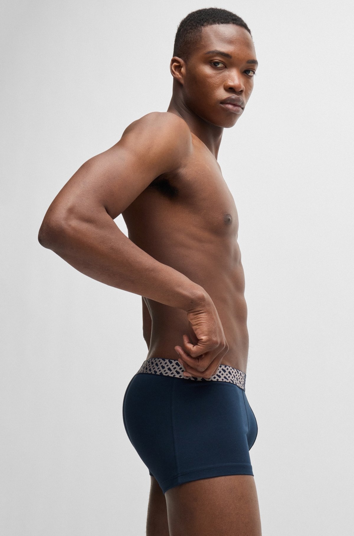 THREE-PACK OF STRETCH-COTTON TRUNKS WITH MONOGRAM WAISTBANDS - 5
