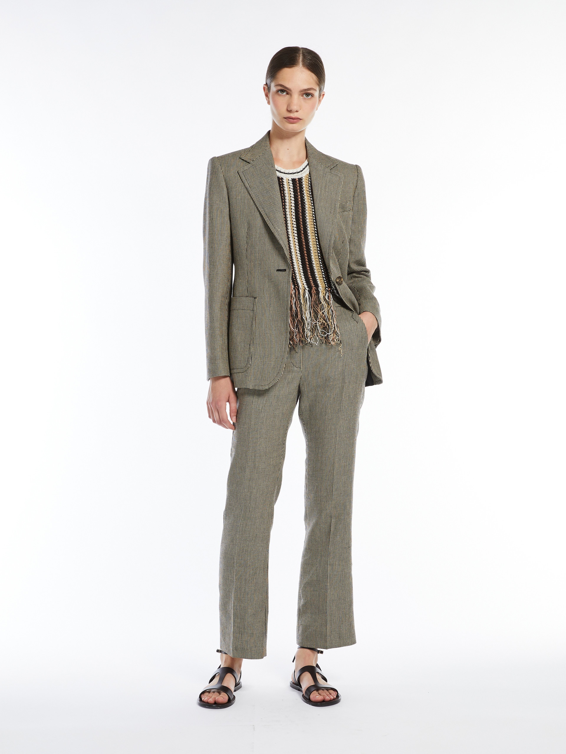NAVETTA Linen top with fringes - 2
