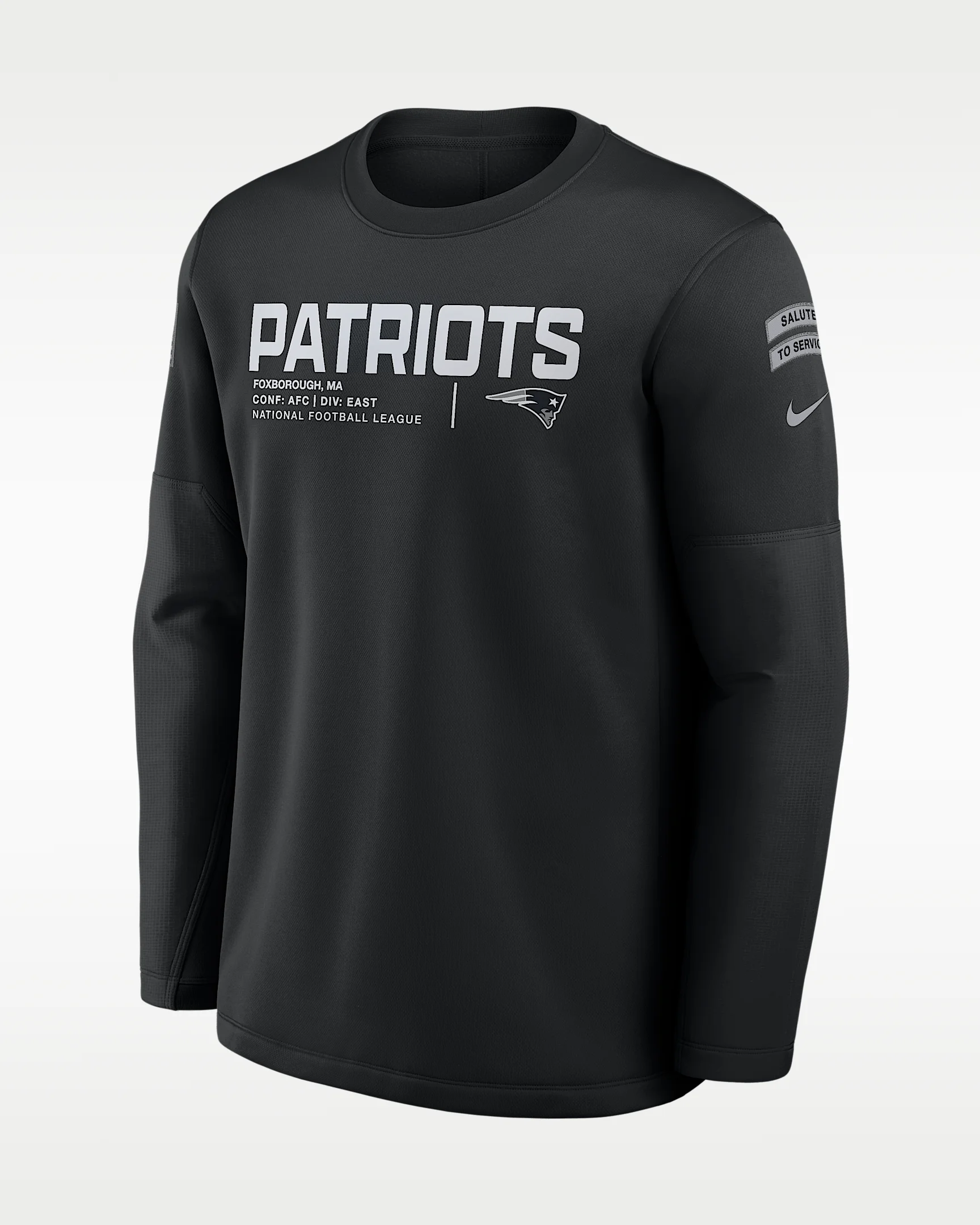 New England Patriots Salute to Service Sideline Coaches Men's Nike NFL Pullover Crew - 1