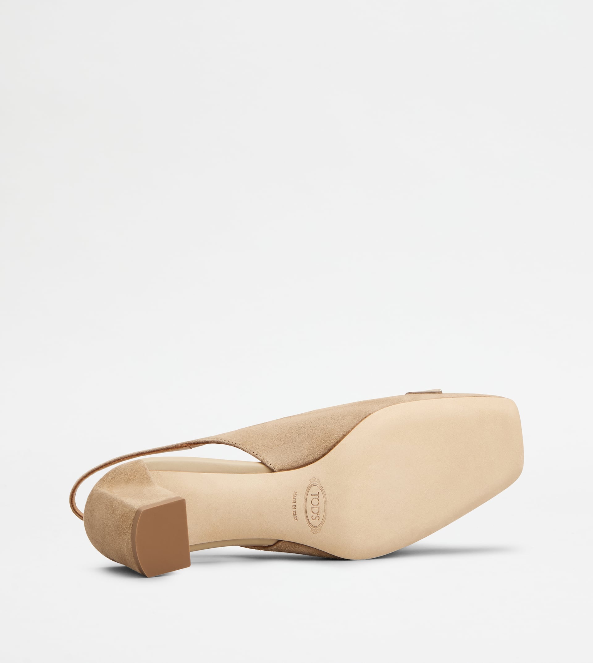 SLINGBACK PUMPS IN SUEDE - BEIGE - 4
