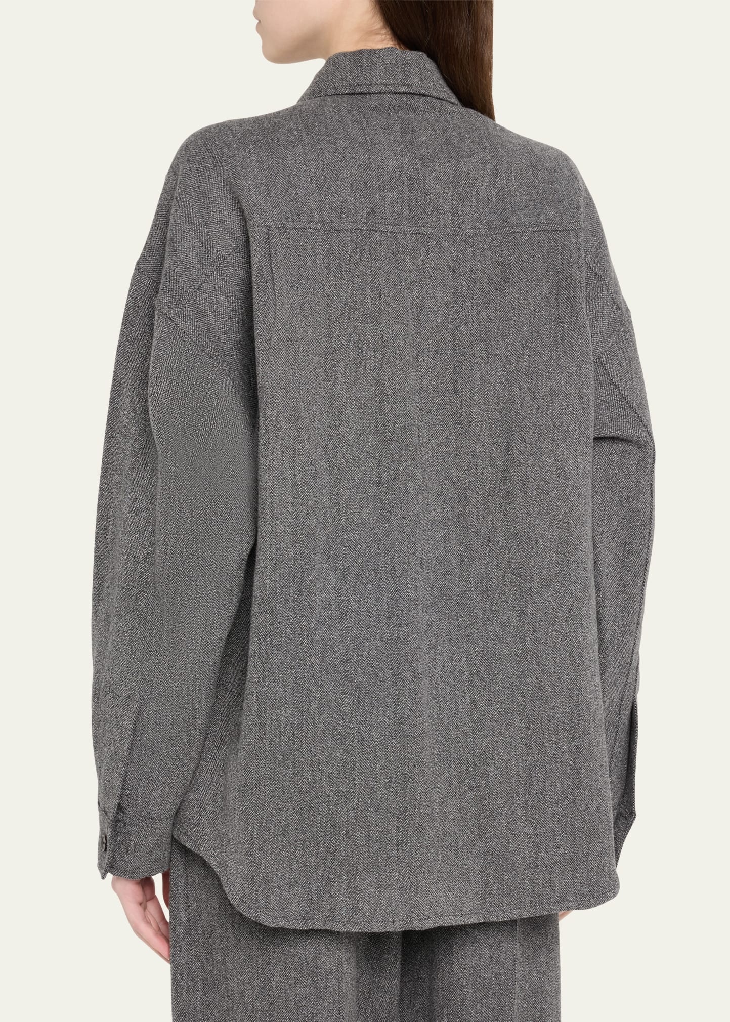 Darby Button Down Wool Cashmere Overshirt - 3
