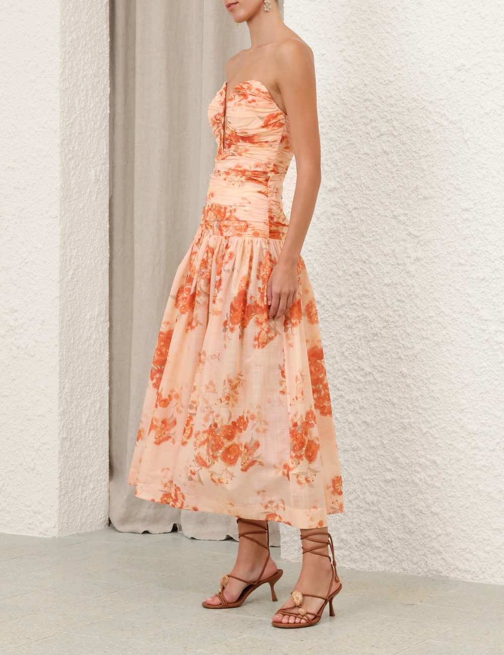 CASCADIAN STRAPLESS MIDI DRESS - 3