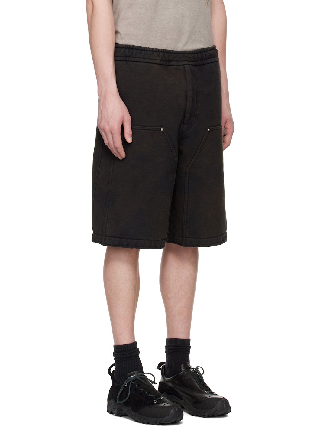 Brown Dyed Cotton Shorts - 2