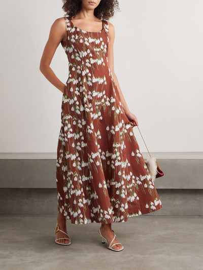 BERNADETTE Maudette floral-print taffeta midi dress outlook