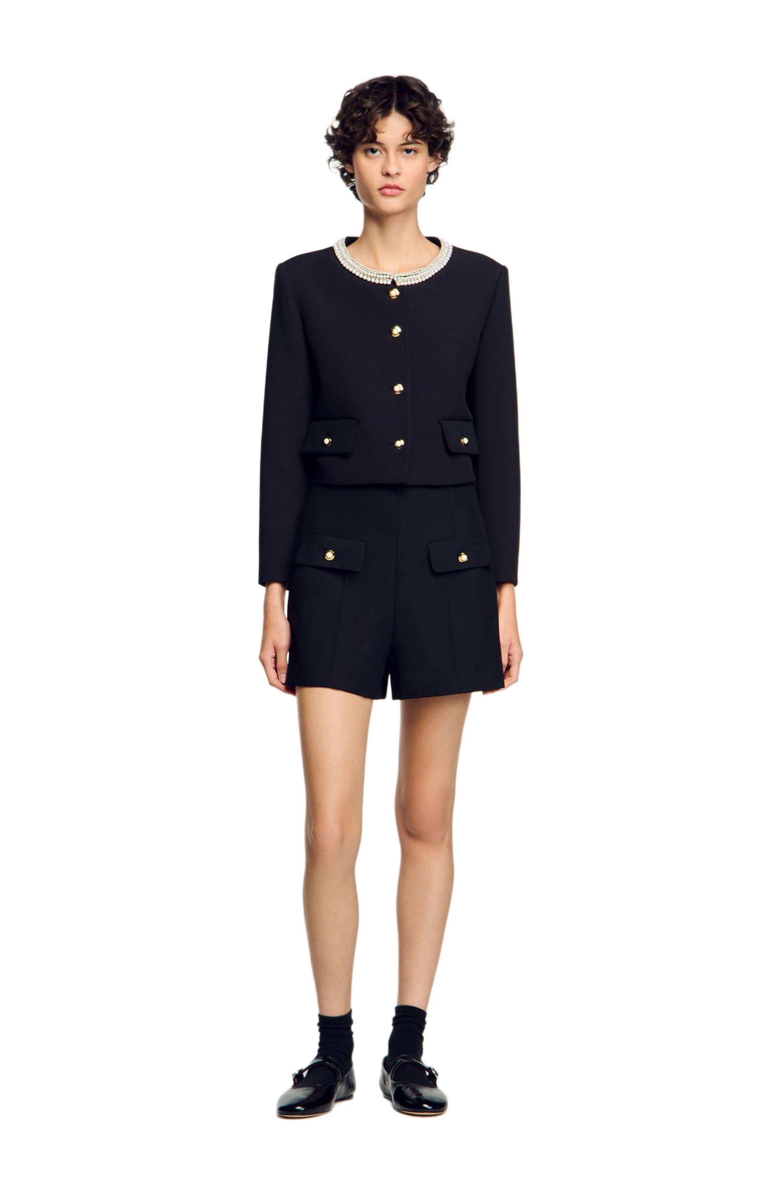 SANDRO High-waisted shorts in Black at Nordstrom - 5
