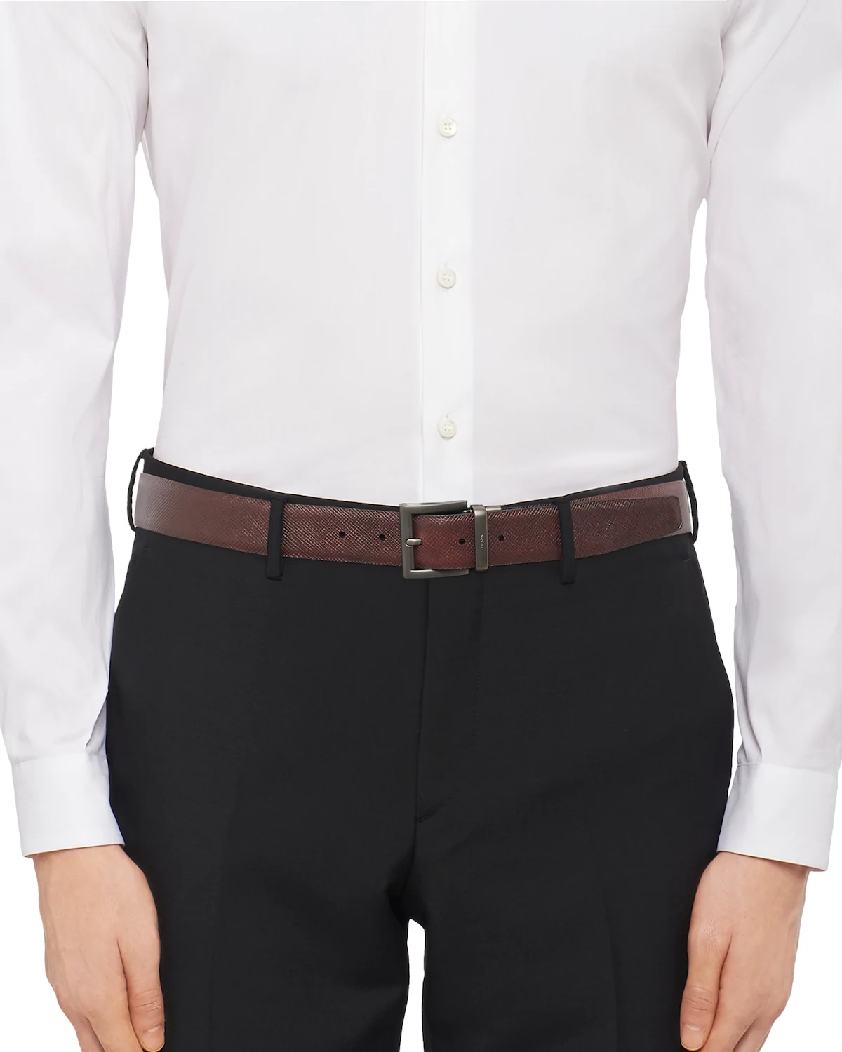 Saffiano Leather Reversible Belt - 4