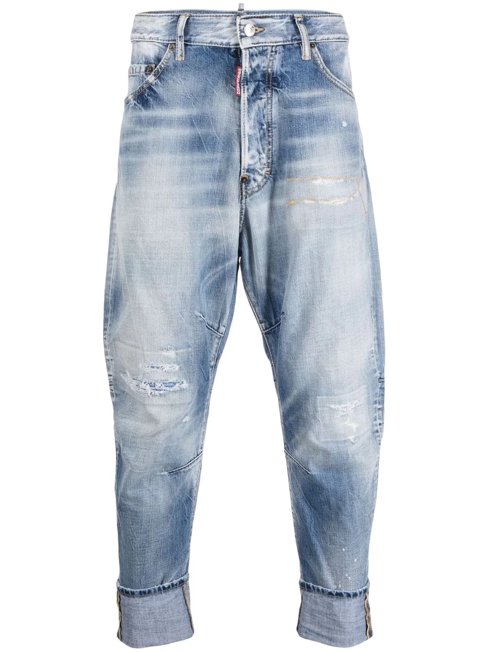 distressed tapered jeans - 1