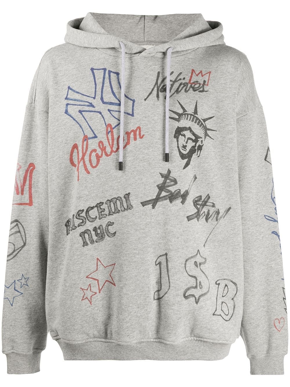 grey graffiti hoodie - 1