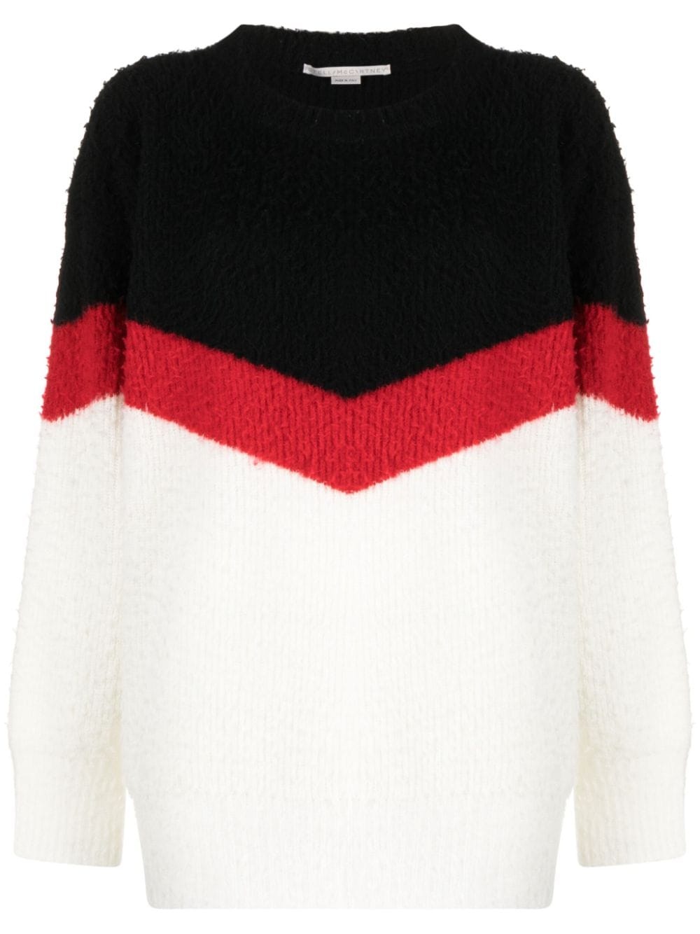 chevron-striped chunky-knit jumper - 1