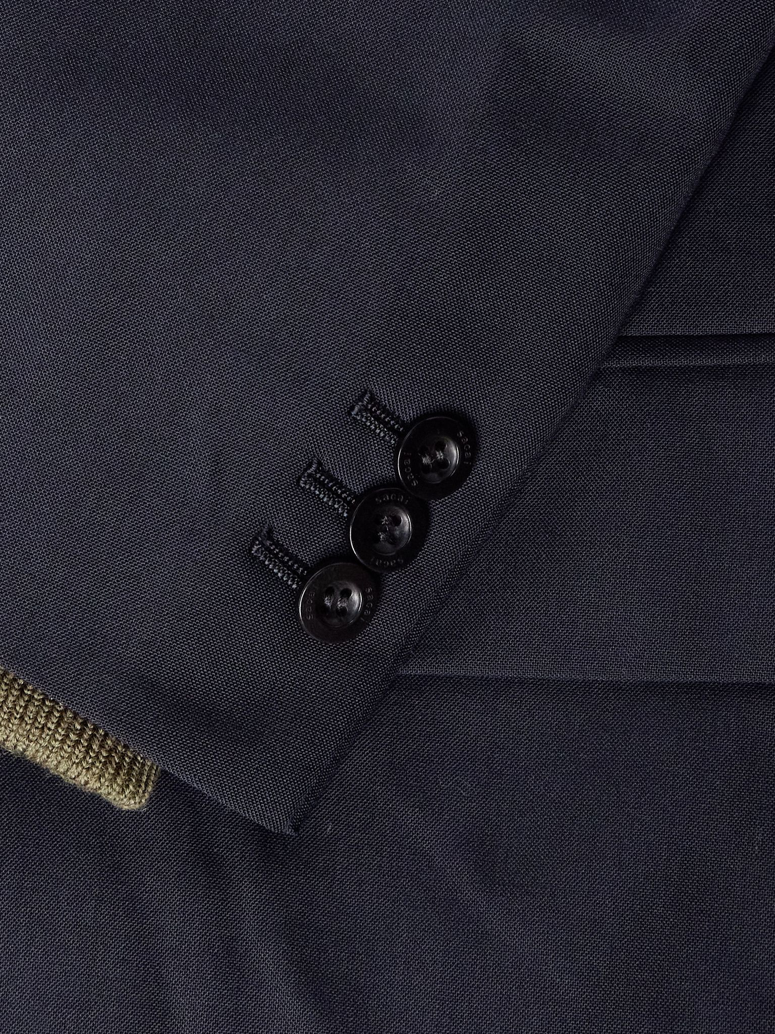 Layered Shell and Padded Grain de Poudre Blazer Navy - 5