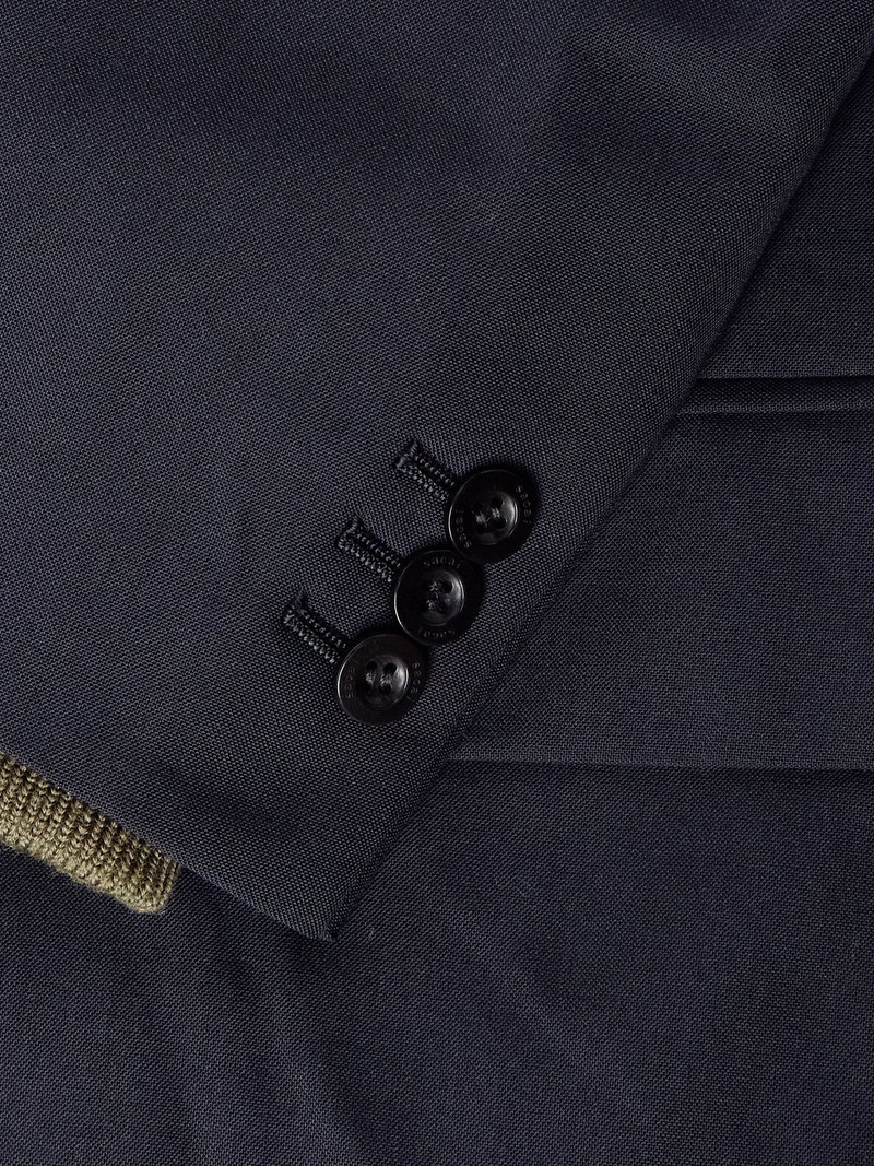 Layered Shell and Padded Grain de Poudre Blazer Navy 5
