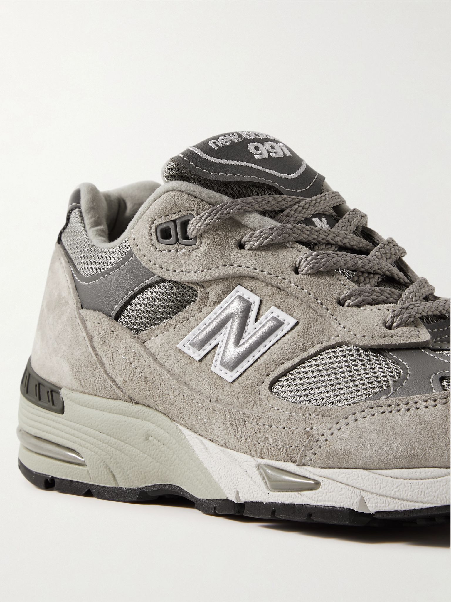 MiUK 991 suede and mesh sneakers Gray - 4