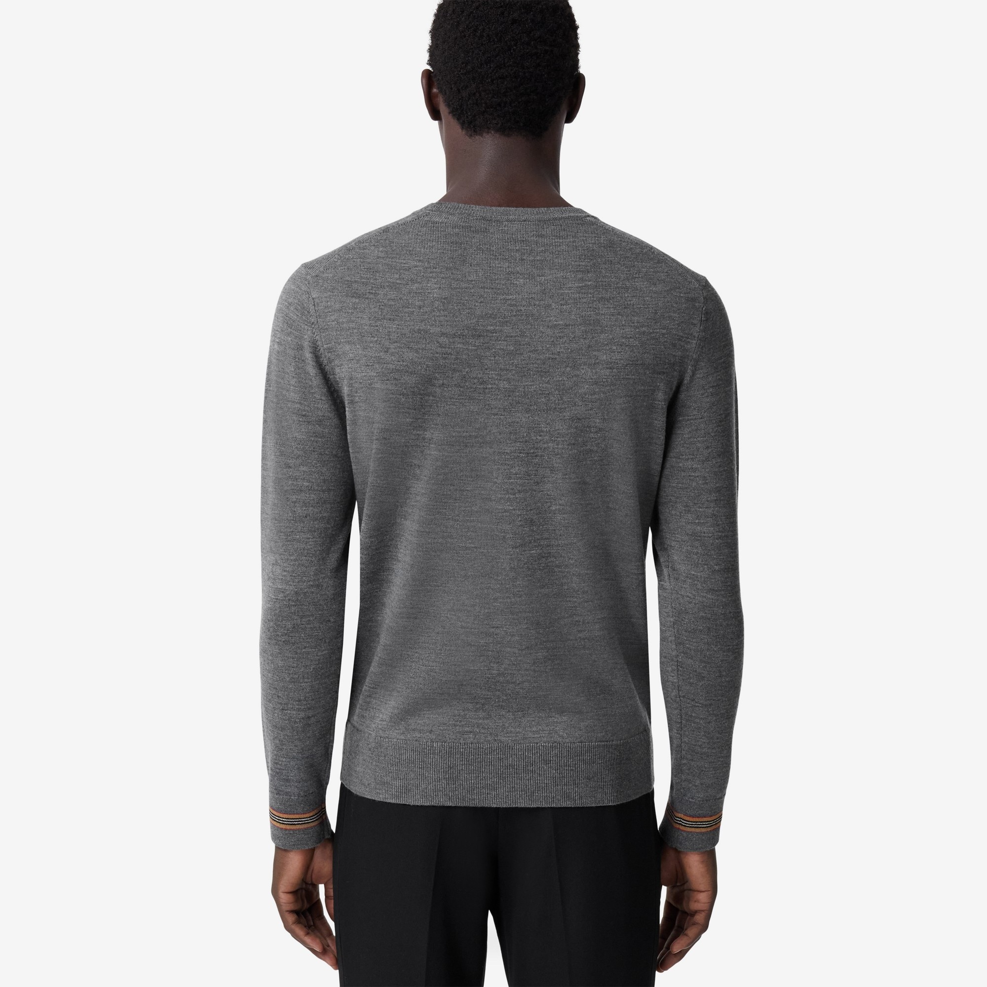 Icon Stripe Trim Wool Sweater - 3