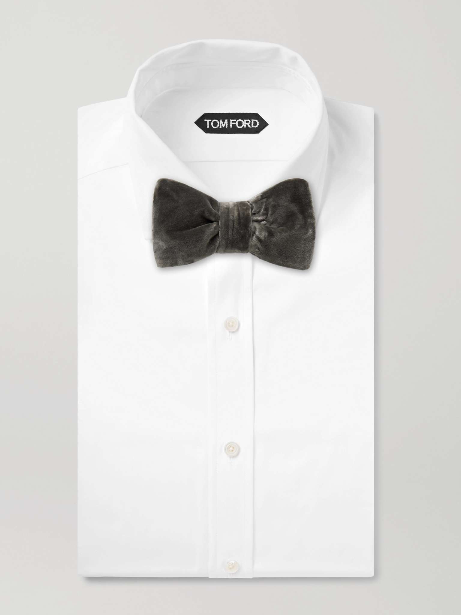 Pre-Tied Cotton-Velvet Bow Tie - 2
