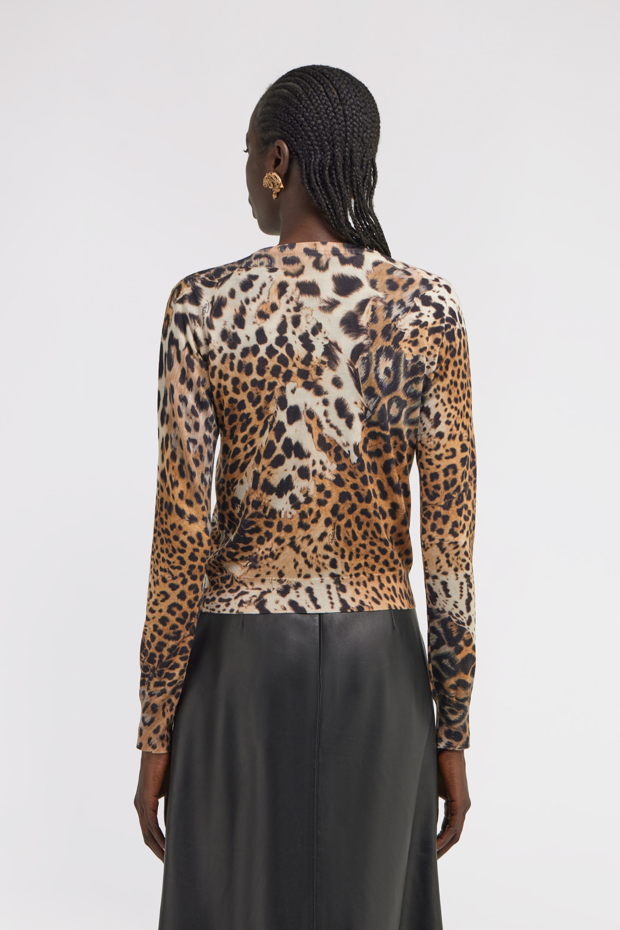Malachite print cardigan - 4