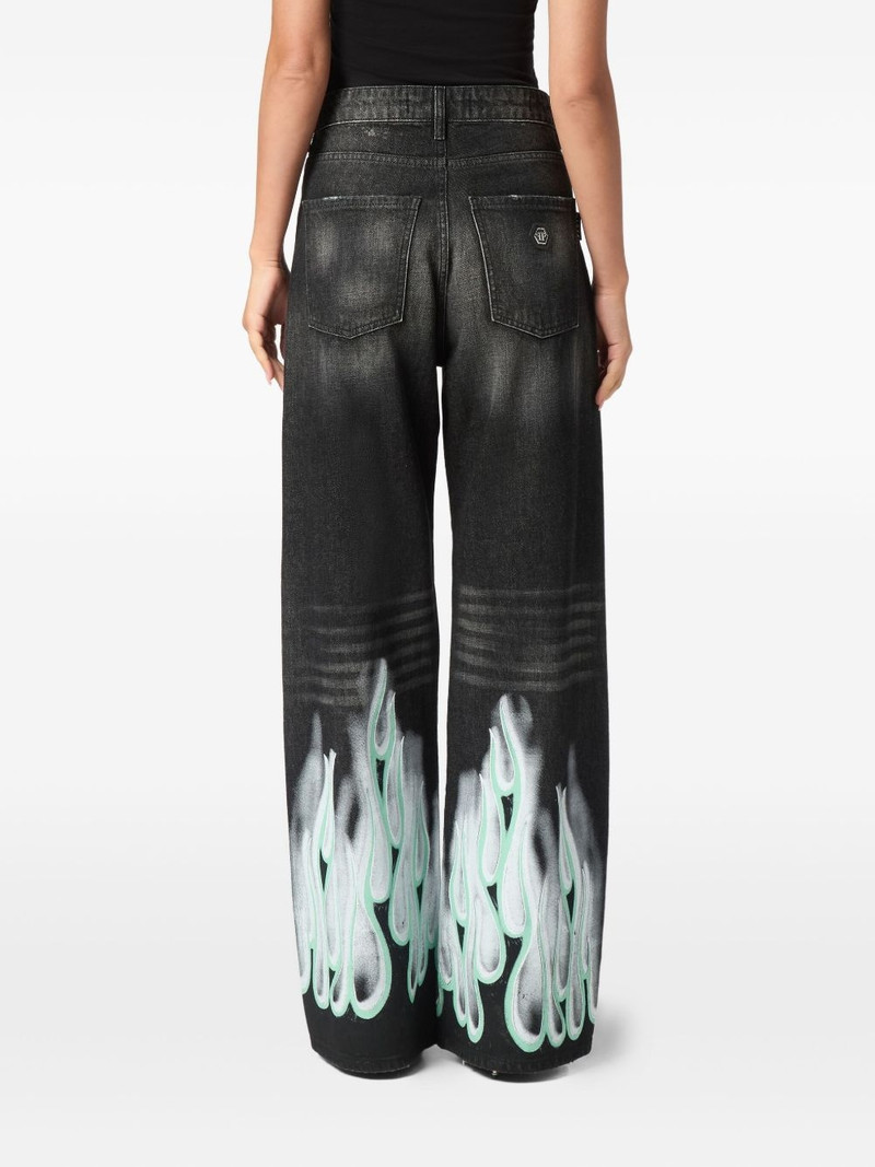 flame-print jeans 4