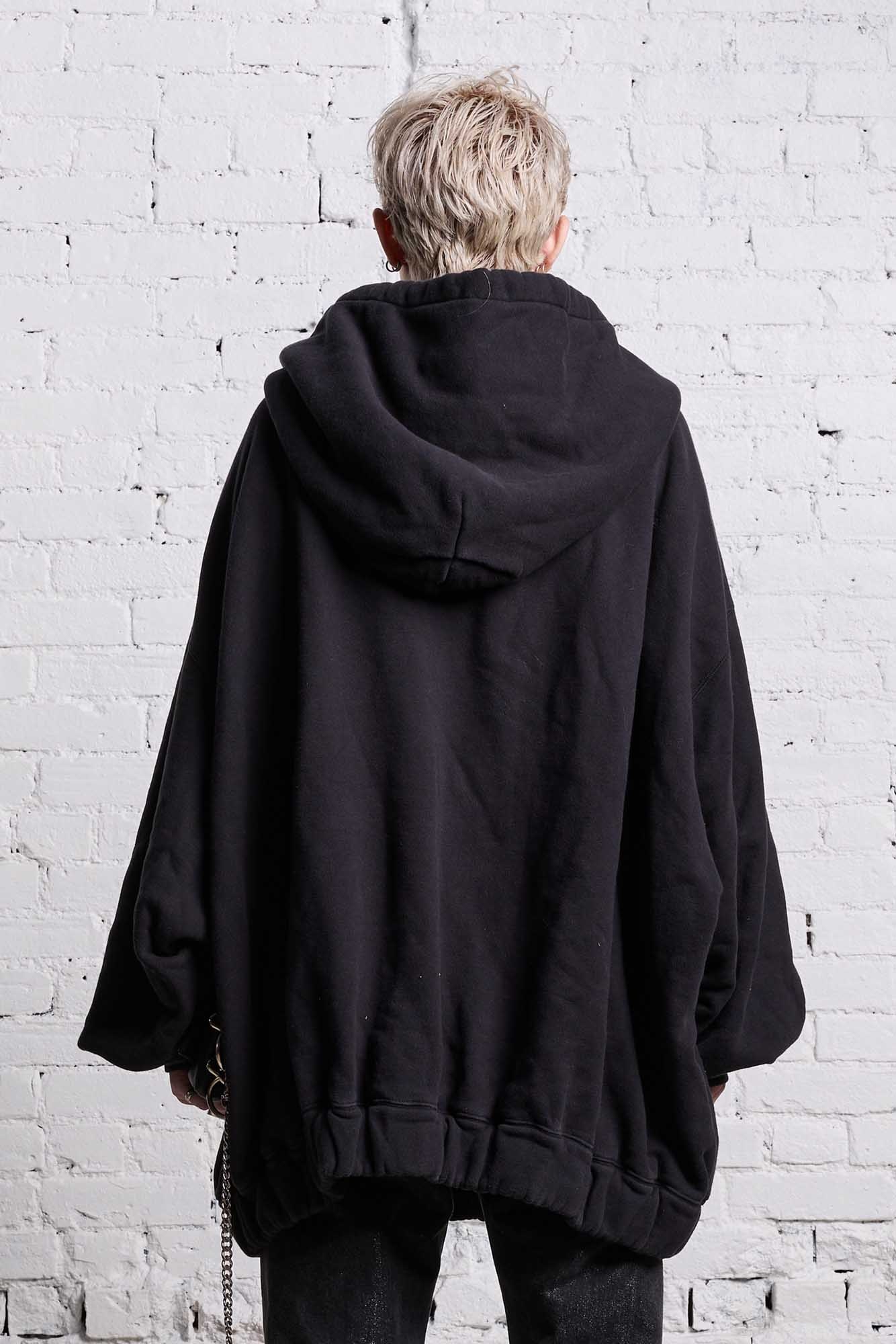 JUMBO ZIP HOODIE - BLACK - 7