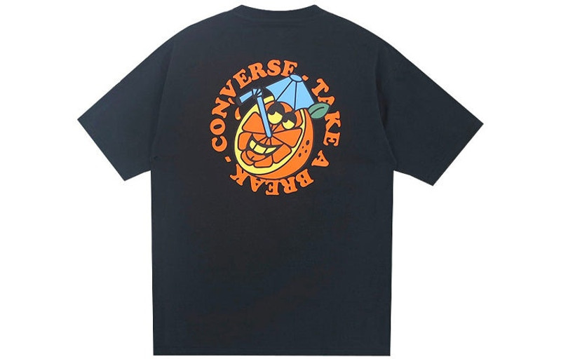 Converse Men's Converse Pattern Cartoon Printing Loose Short Sleeve Black 10023039-A01 outlook