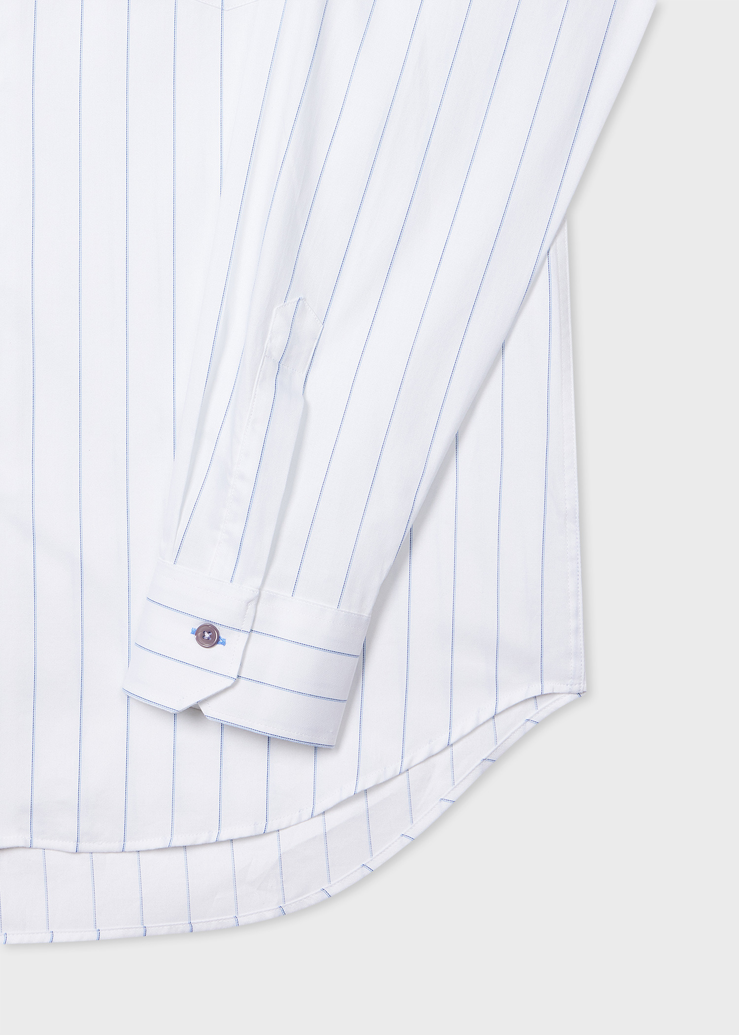 Modern-Fit White Fine Stripe Cotton Shirt - 2
