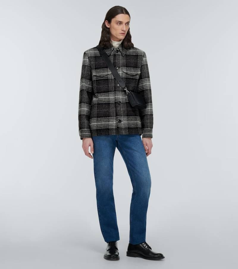 AMI Paris Checked wool jacket outlook