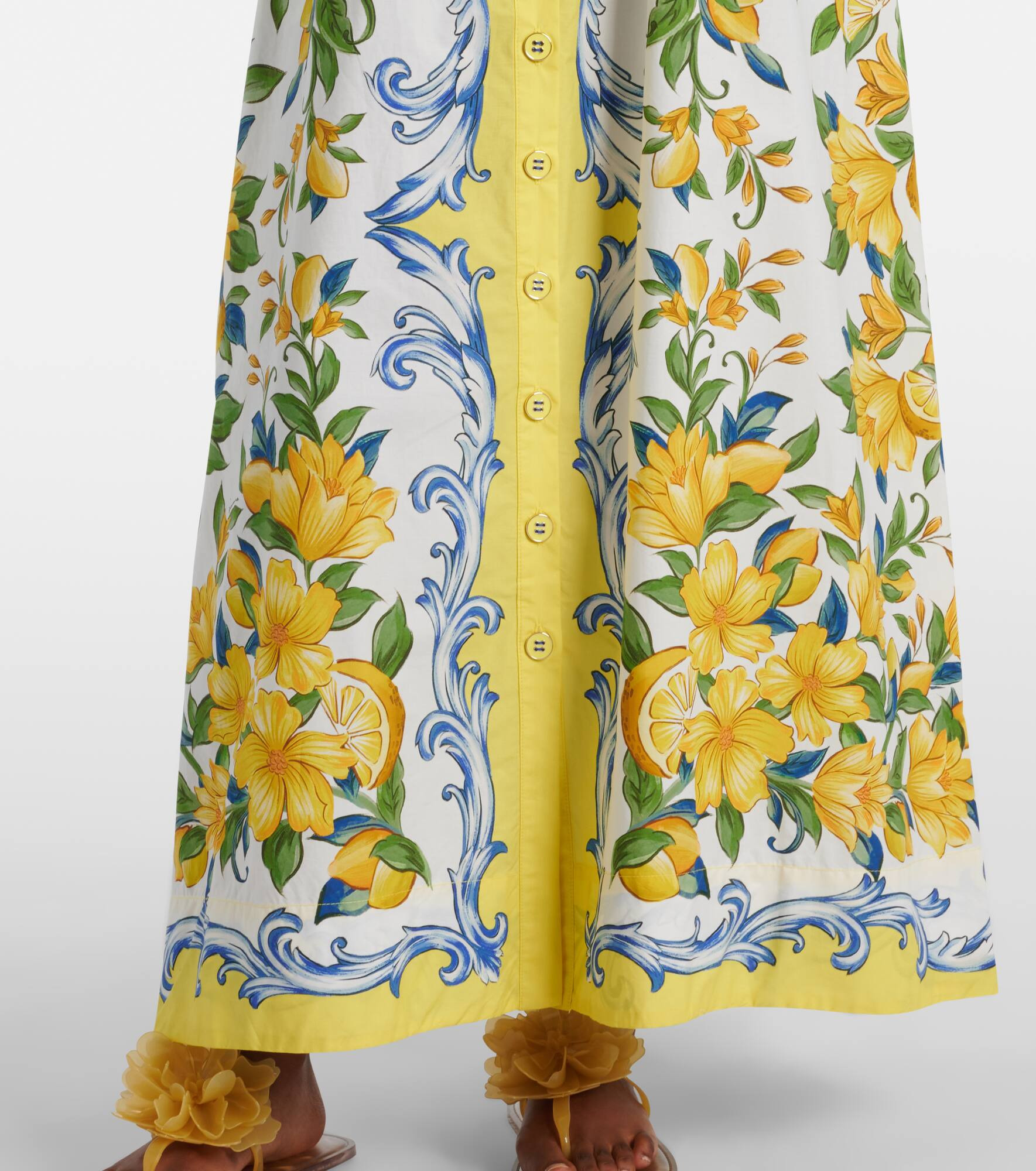 Printed cotton midi dress - 5