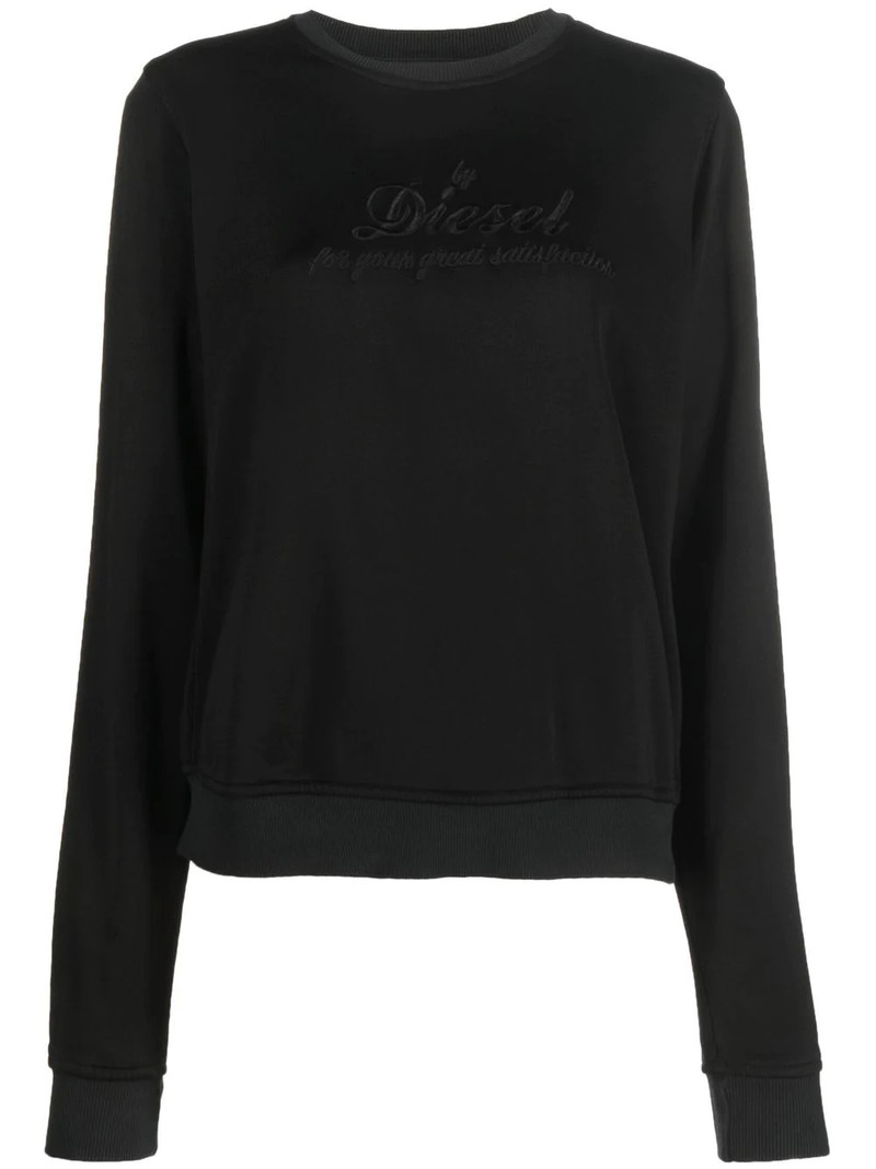 embroidered-logo crew neck sweatshirt 1