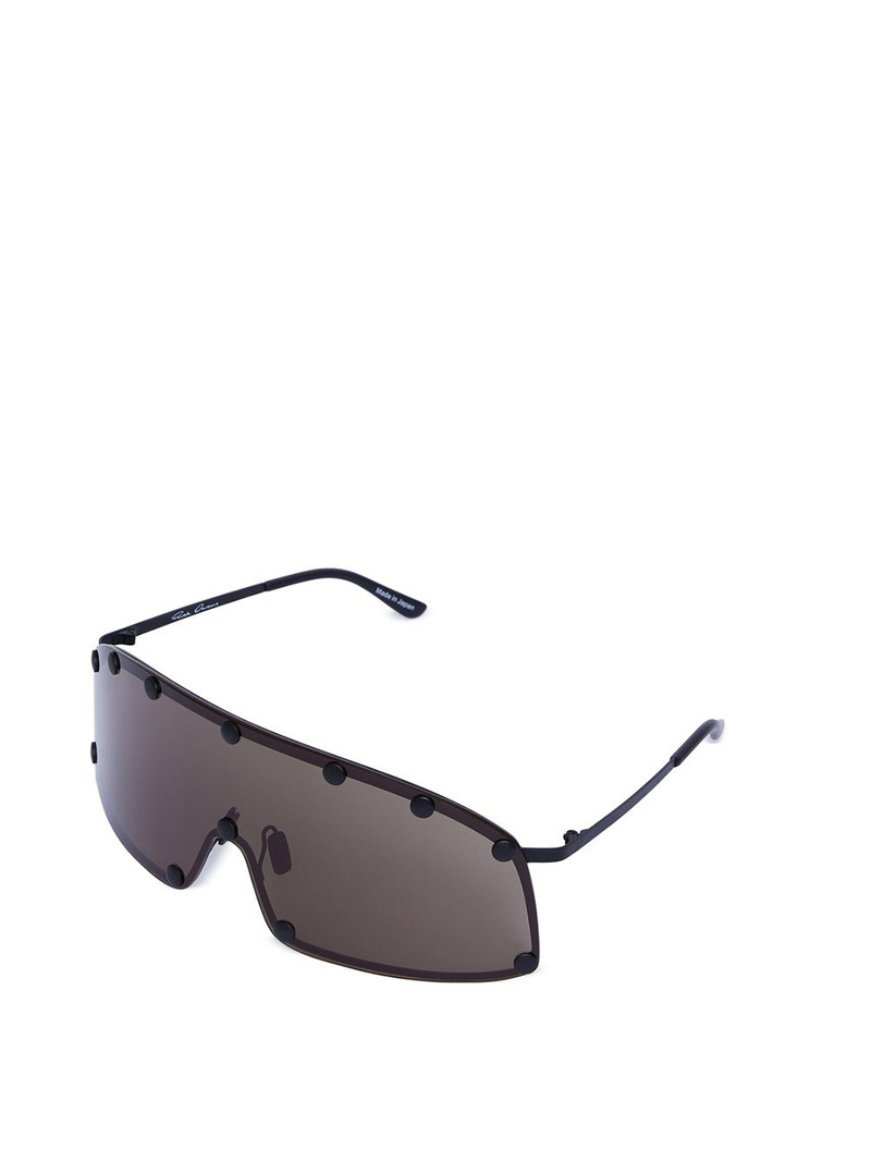 Rick Owens Shielding D-Frame Studded Stainless Steel Sunglasses outlook