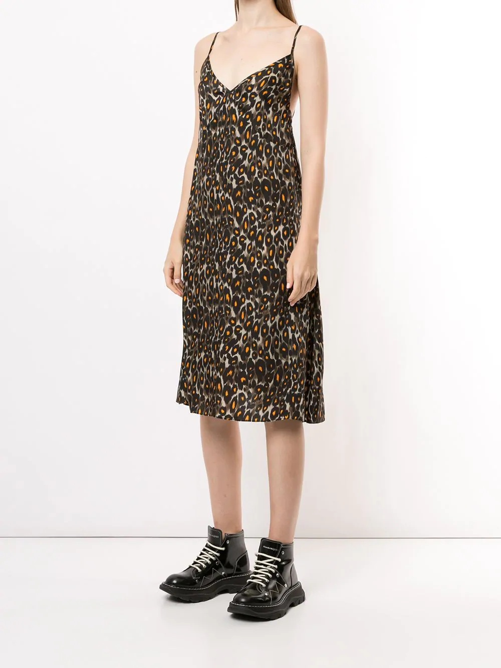 leopard-print slip dress - 3