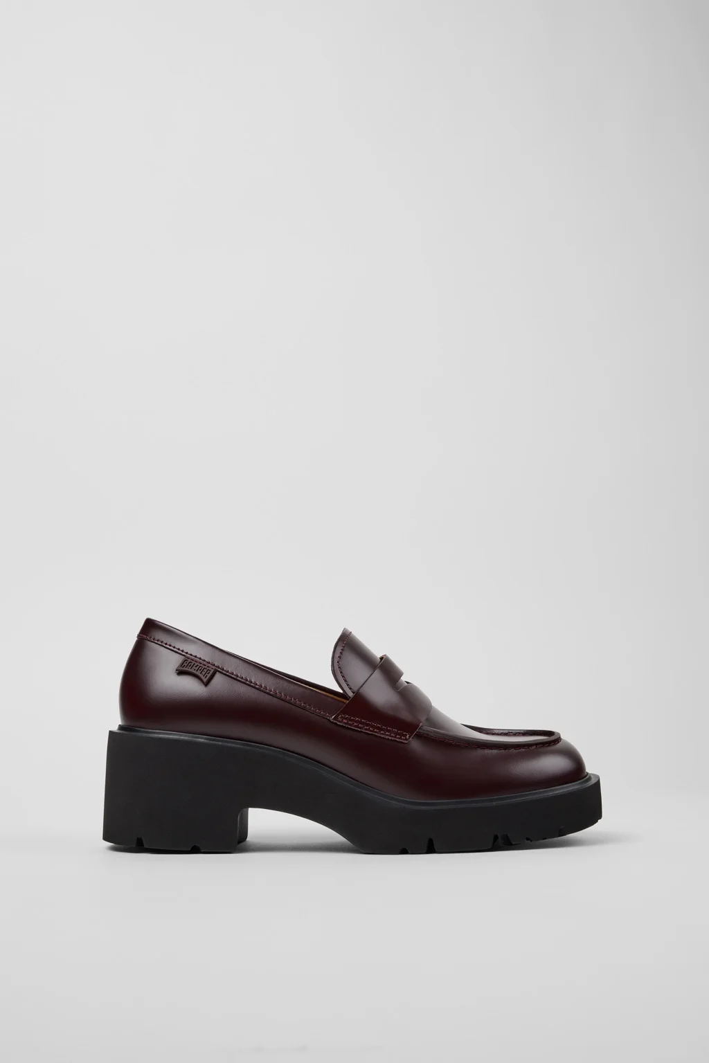 Milah Burgundy Leather Moccasins for Women. - 1