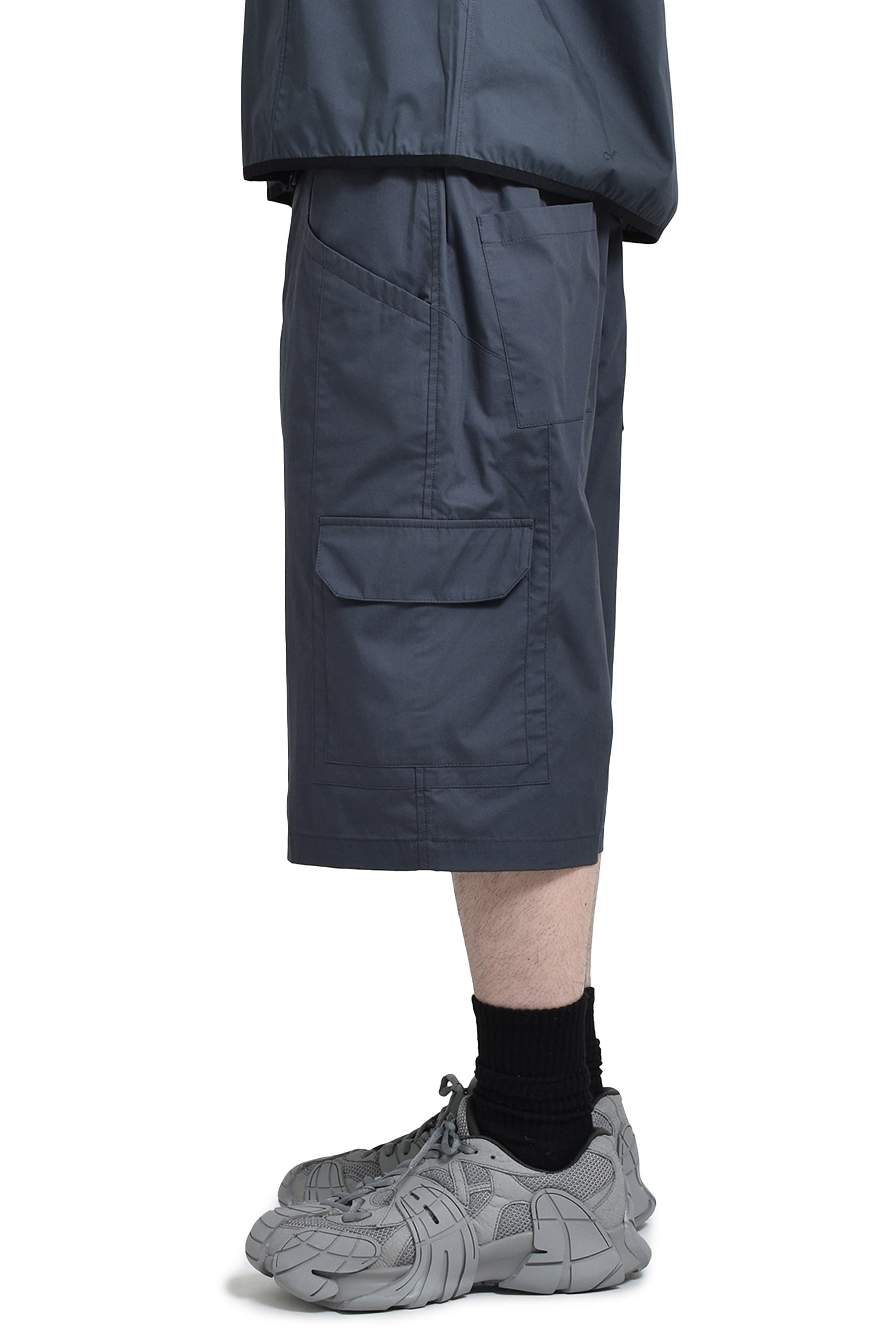 POPLIN CARGO SHORTS / CONVOY GRY - 3
