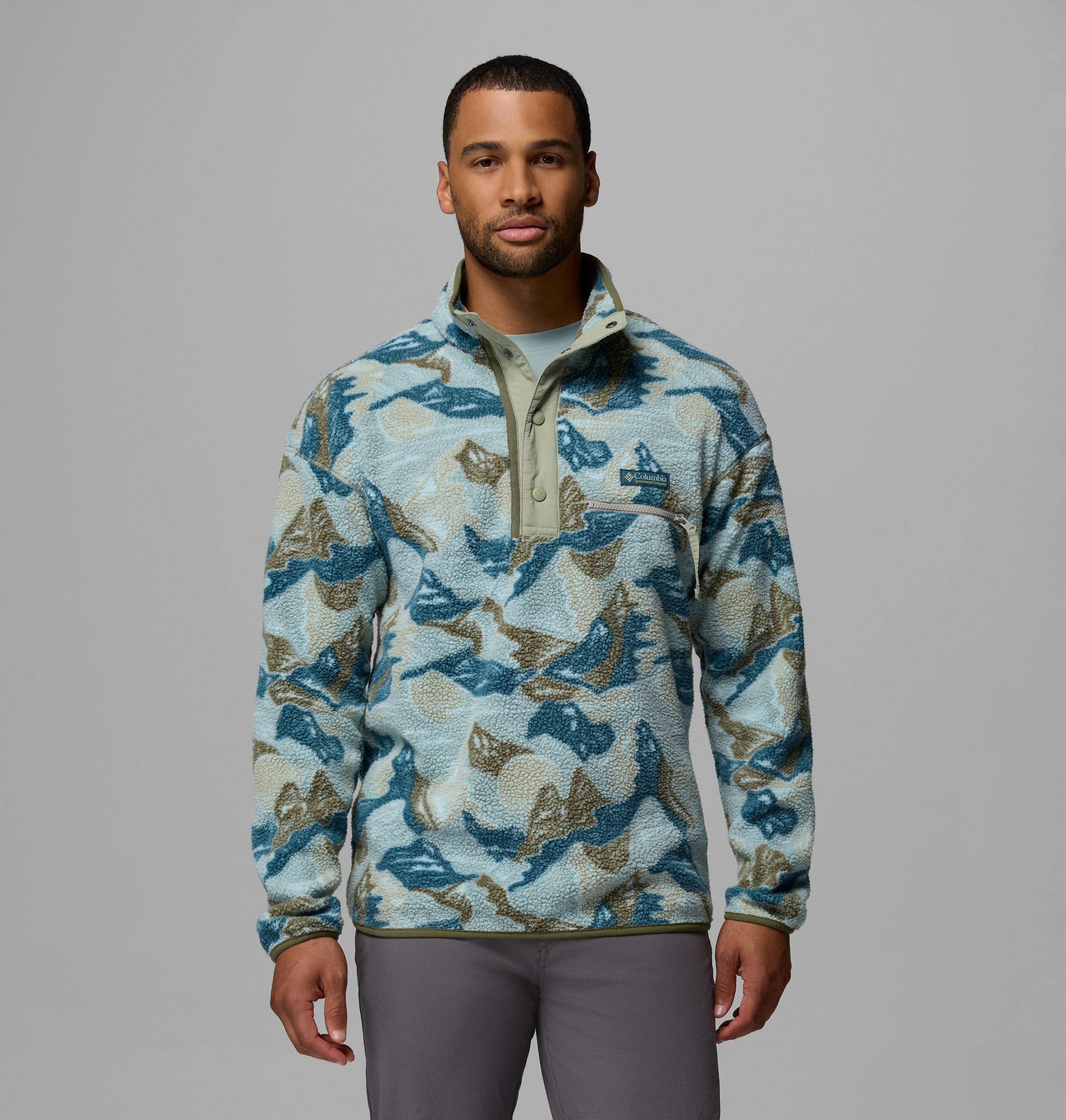 Men's Helvetia II Printed Half Snap Printed Fleece Pullover - 1
