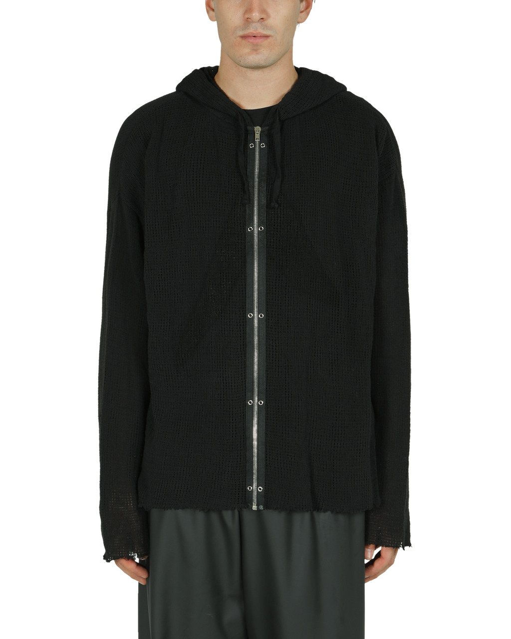 ZIP-UP MESH HOODED L/S TOP - 2