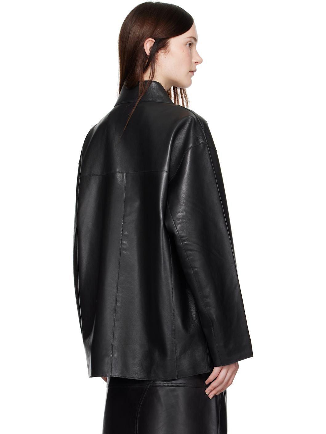 Black Elisia Leather Jacket - 3