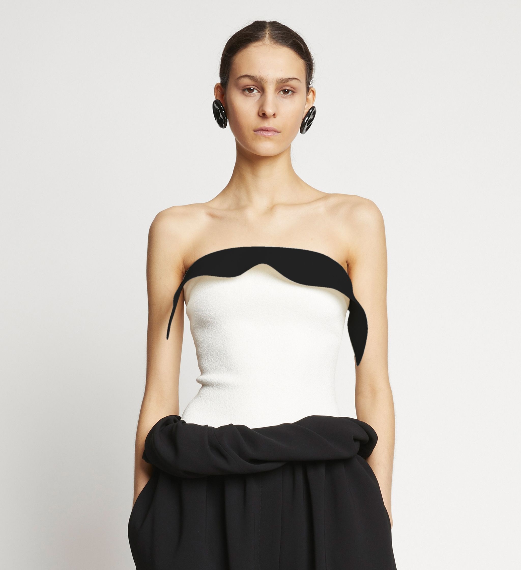 Textured Viscose Strapless Knit Top - 2