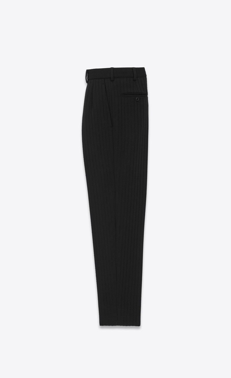 carrot-fit pants in striped wool 3