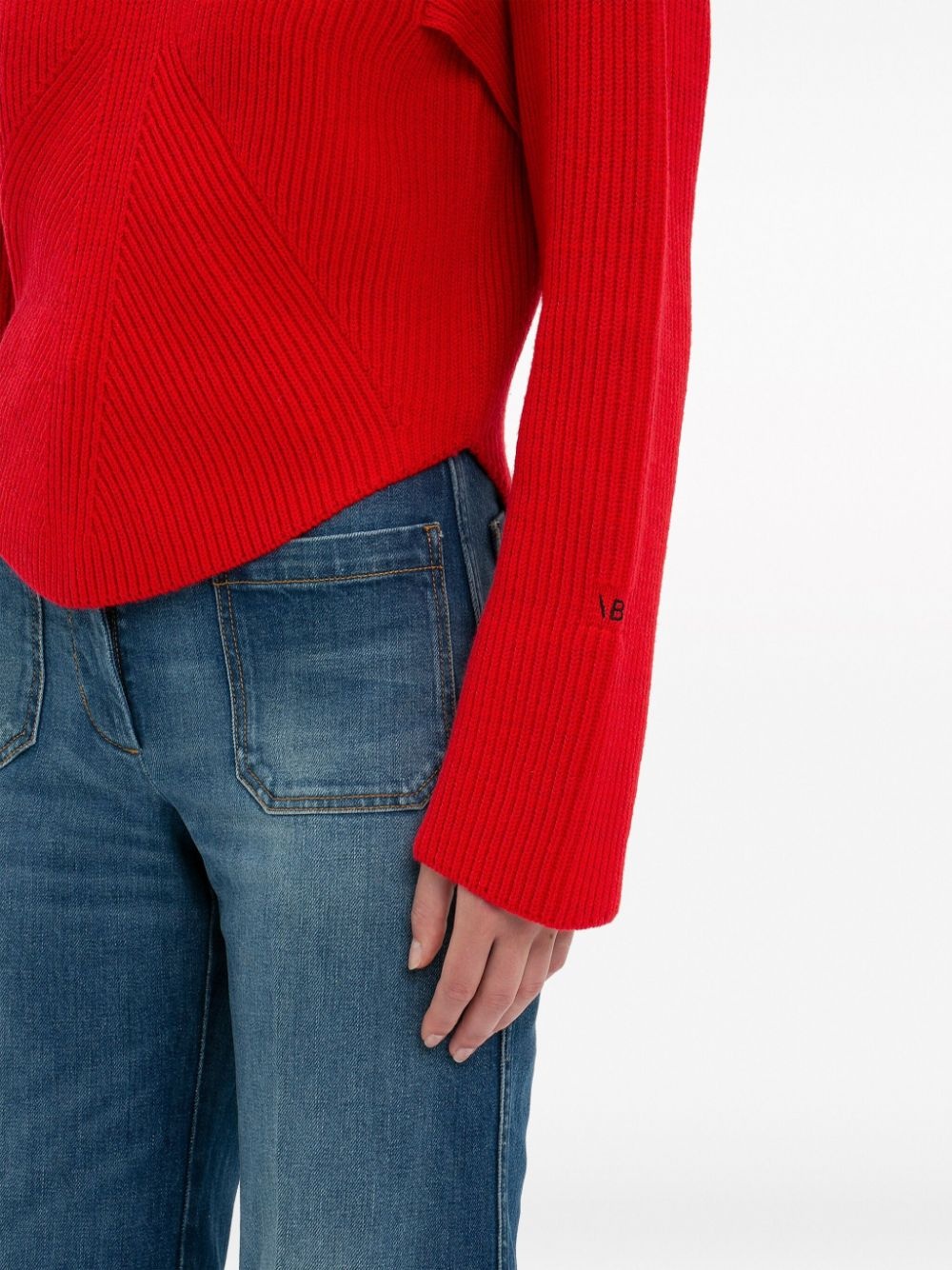 logo-embroidered wool-blend jumper - 6