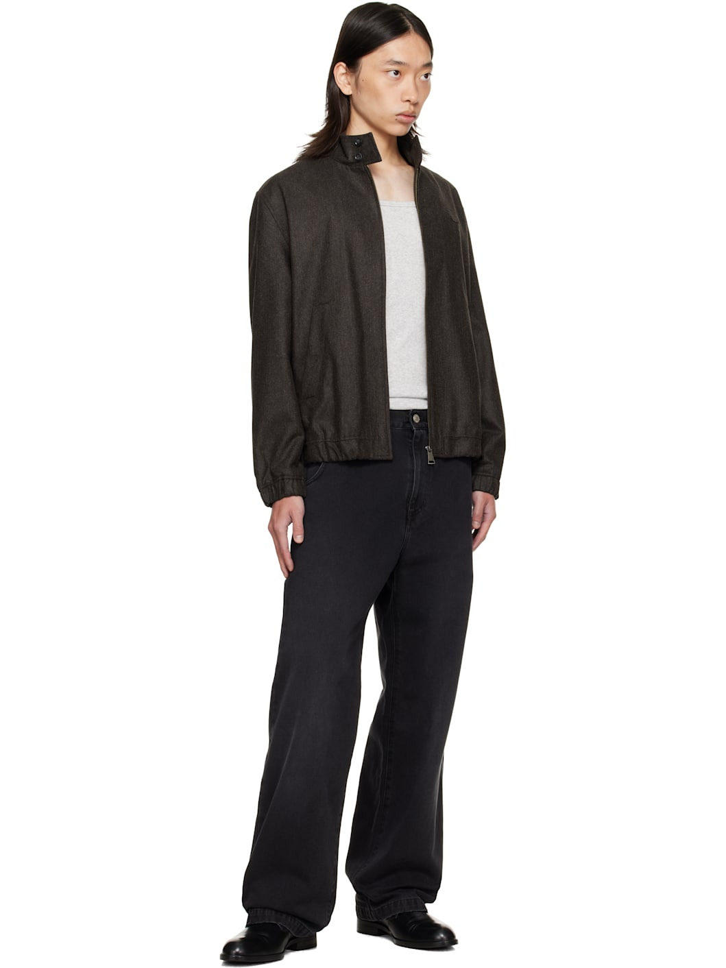 Brown Wool Harrington Jacket - 4