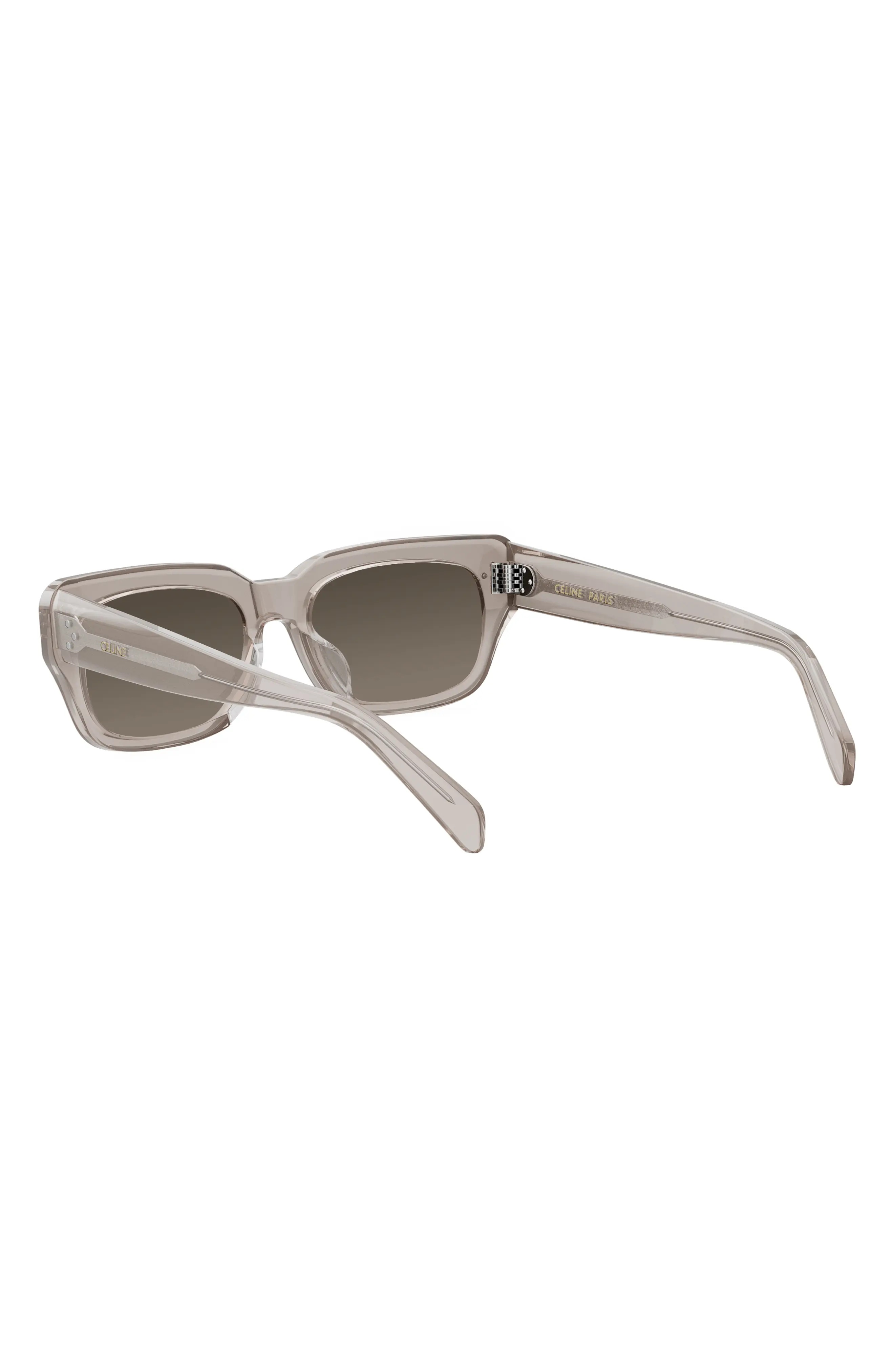 Bold 3 Dot Rectangular Sunglasses in Beige/Brown - 4