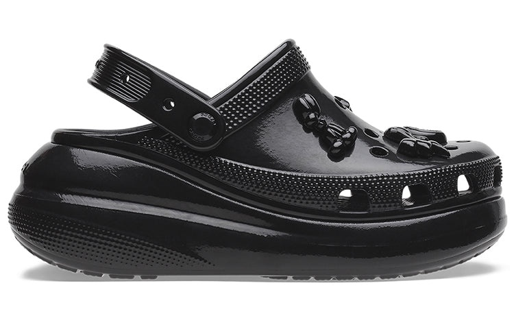 (WMNS) Crocs Crush High Shine Clogs 'Black' 209285-001 - 2